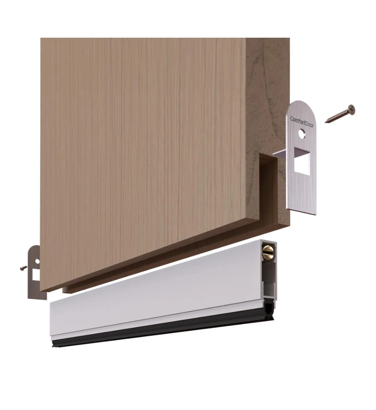 Veda porta automático instalado na base da porta